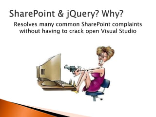 Resolves many common SharePoint complaints
  without having to crack open Visual Studio
 
