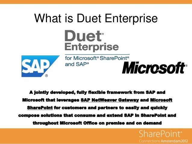 Sap And Sharepoint Interoperability Using Duet Enterprise