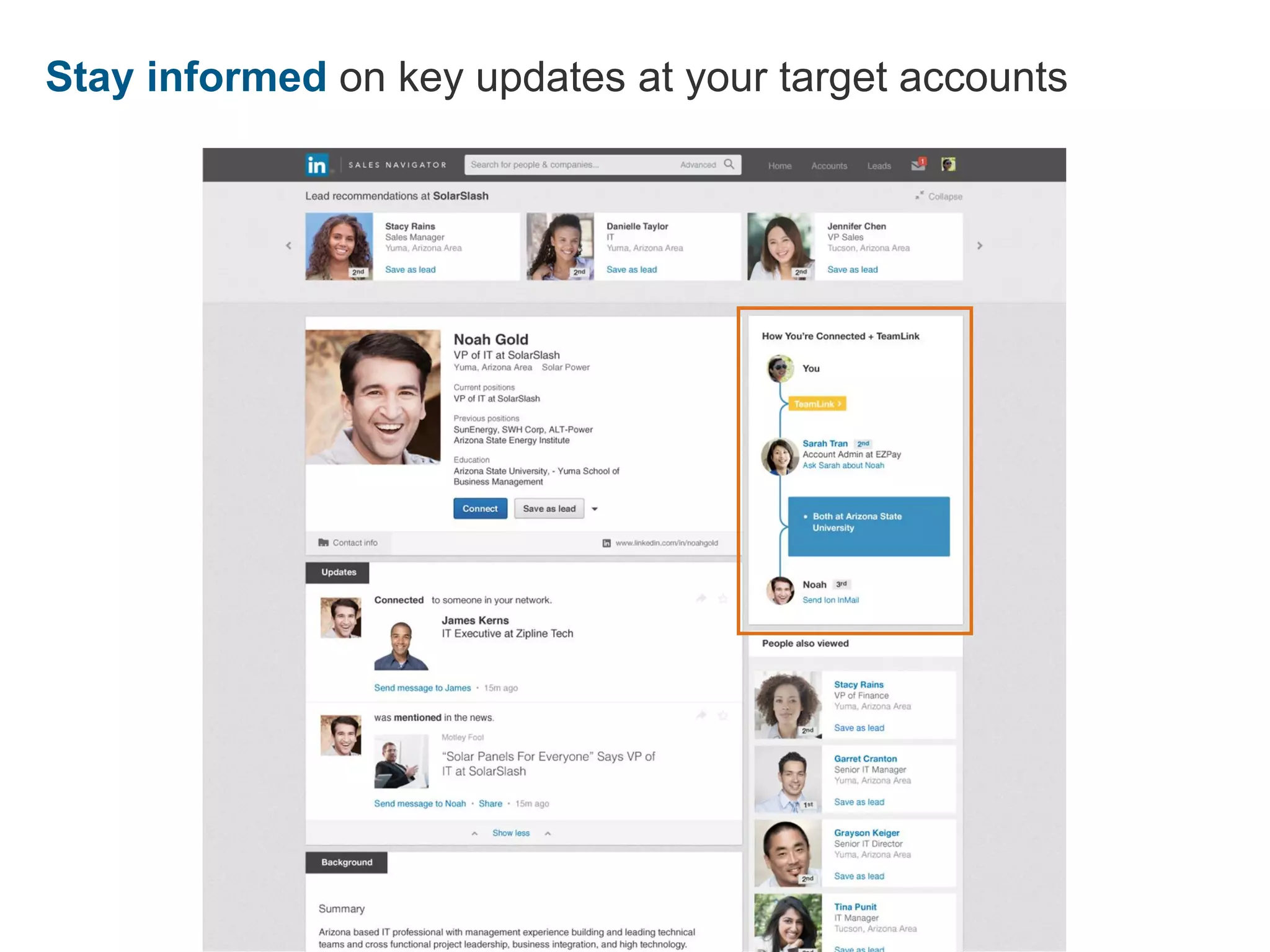 Stay informed on key updates at your target accounts
 