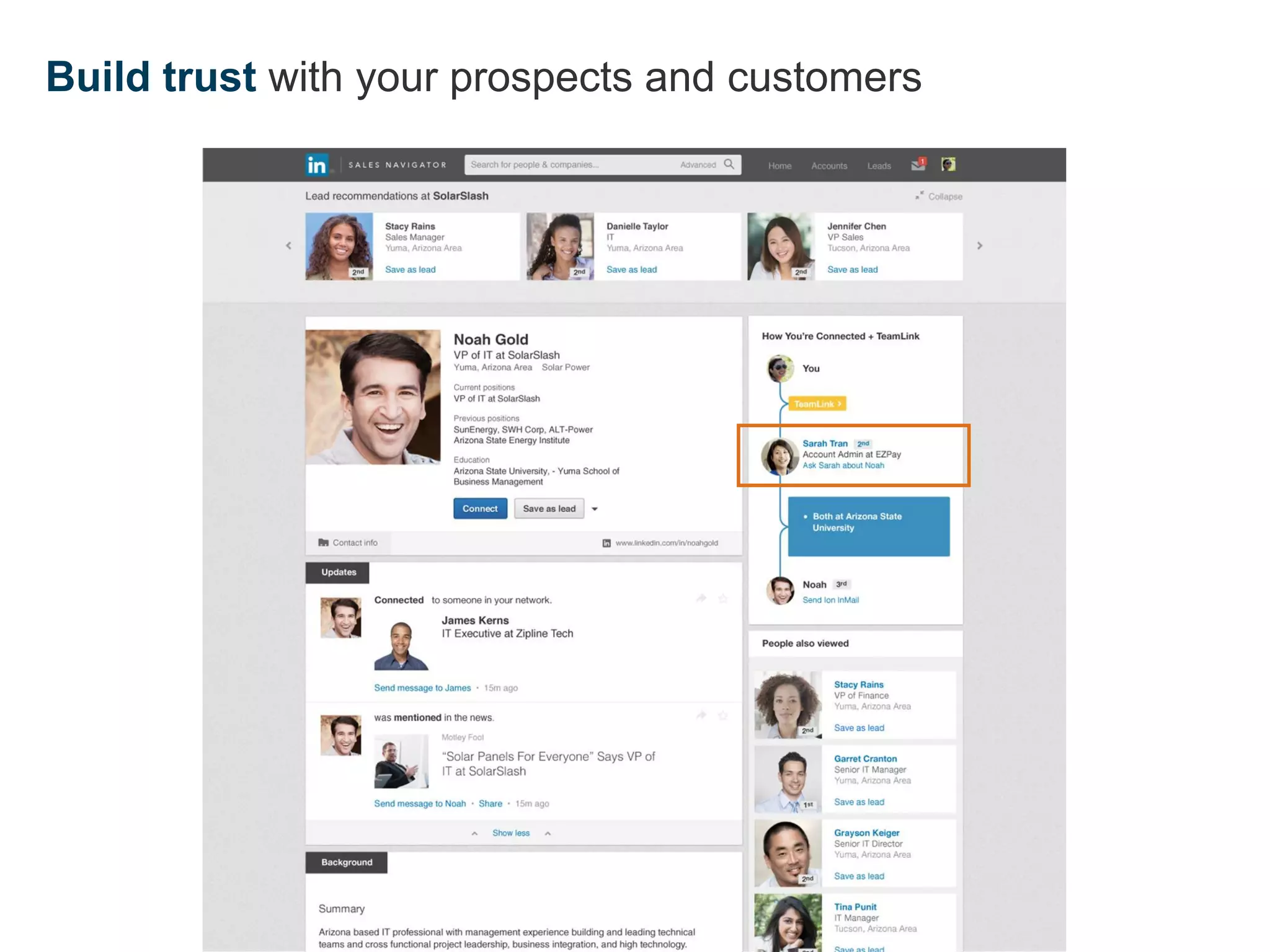 Build trust with your prospects and customers
 