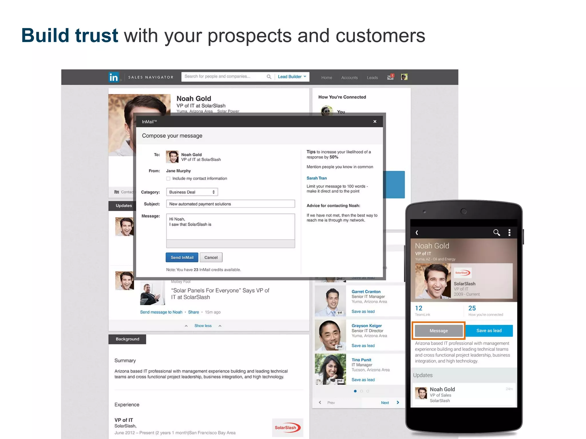 Build trust with your prospects and customers
 
