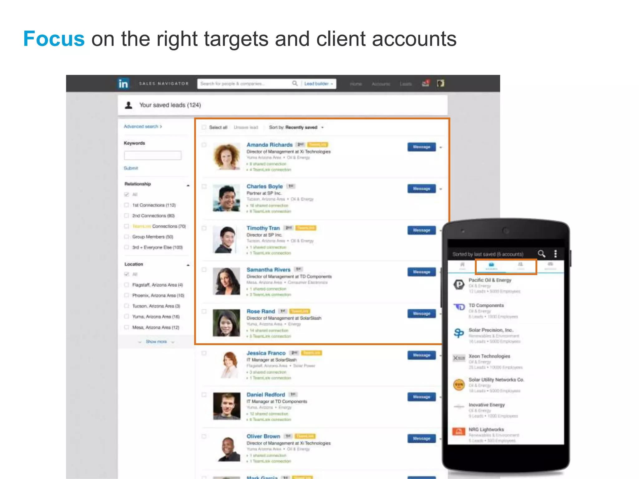 Focus on the right targets and client accounts
 