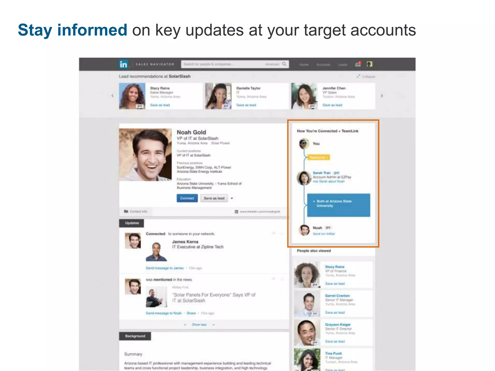 Stay informed on key updates at your target accounts
 