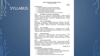 SYLLABUS:
 