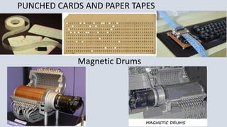PUNCHED CARDS AND PAPER TAPES
Magnetic Drums
 