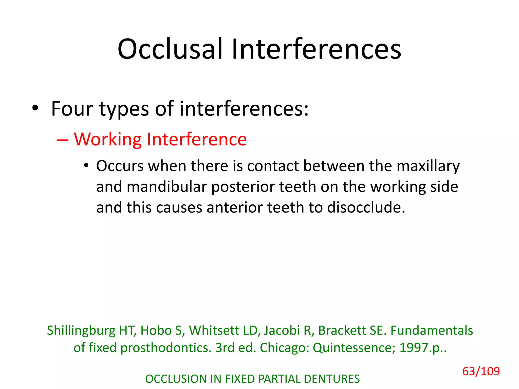 Tooth Disocclude Occlusion In Fixed Partial Denture | PPTX