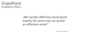 „We handle offensive social posts
exactly the same way we would
an offensive email.”
Chris Slemp, Microsoft IT
 