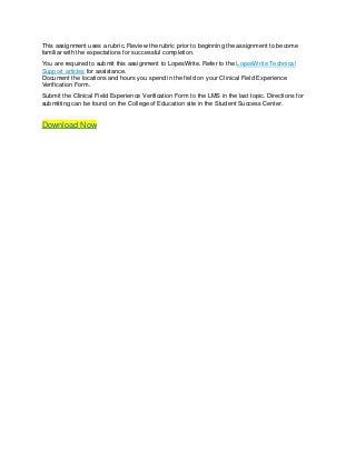 Spd 320 topic 6 clinical field experience b gcu