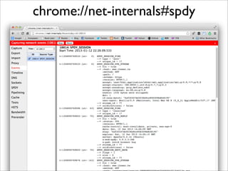 chrome://net-internals#spdy




             70
 