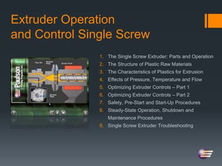 Extruder Controls SPE Injection Molding Training Presentation | PPTX