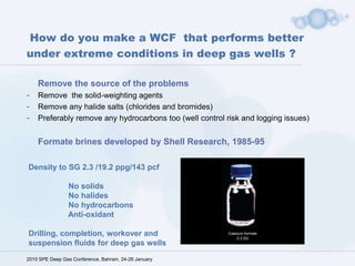 Need gels, causing high swab, surge and start-up pressures