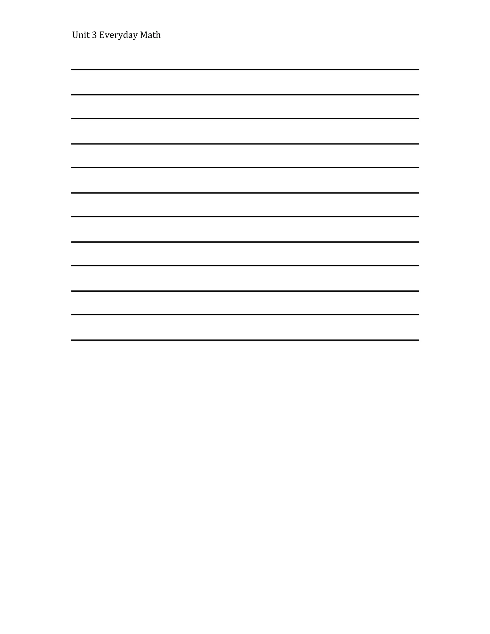 Unit 3 Everyday Math
 