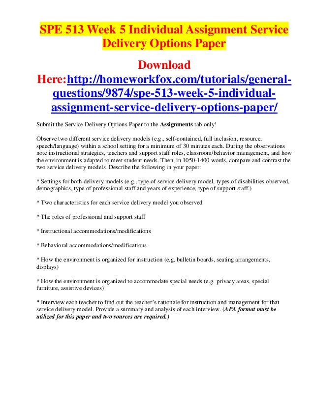 Essay on service delivery