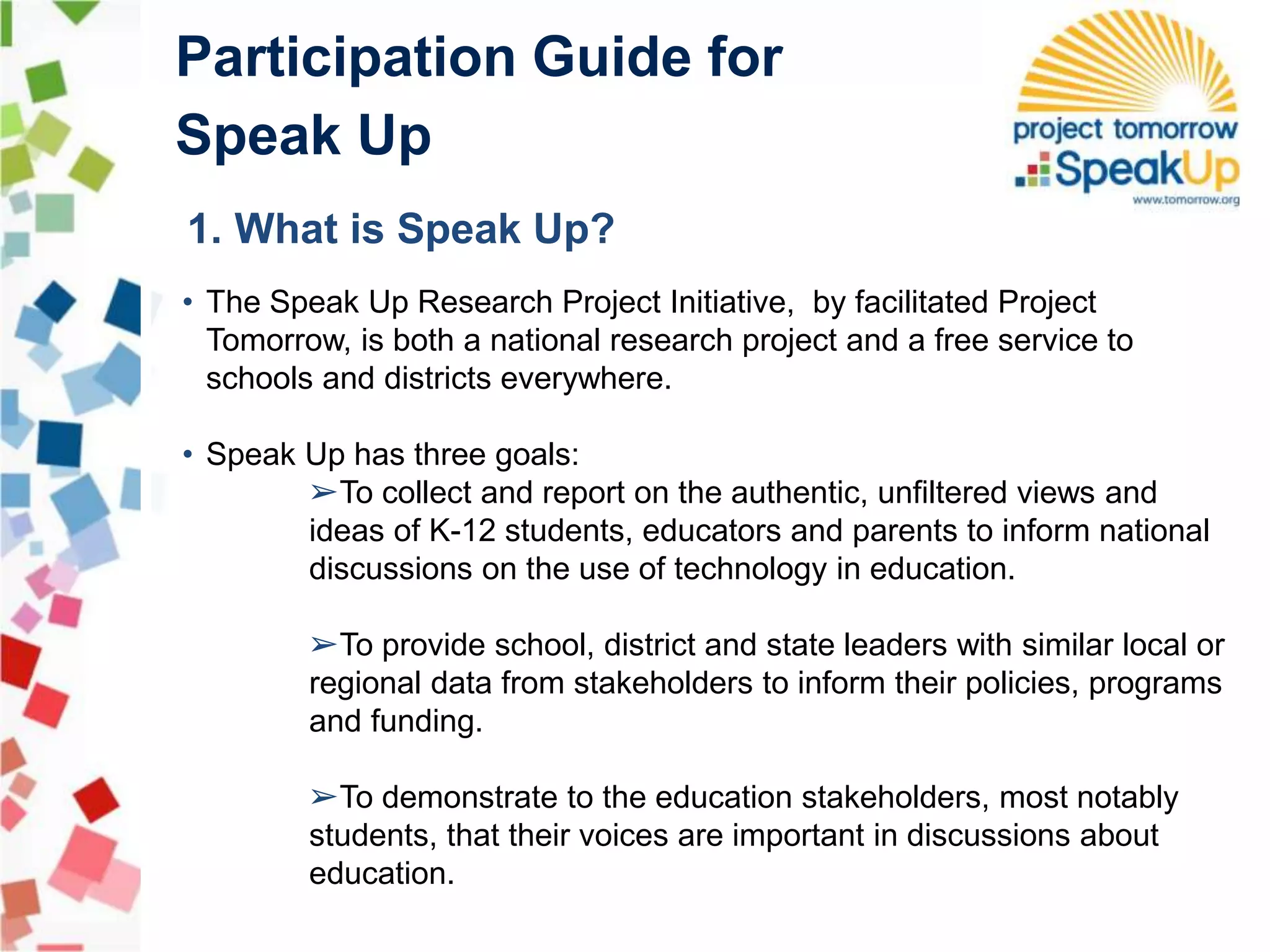 Speak Up Participation Guide | PPT