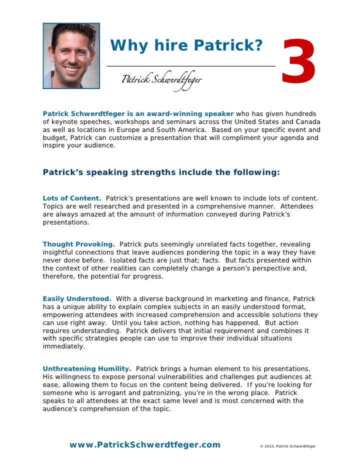 Speaker Information Package