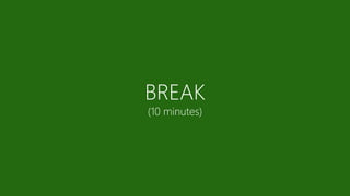BREAK
(10 minutes)
 