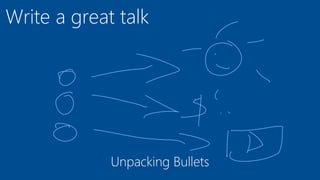 Write a great talk
Unpacking Bullets
 