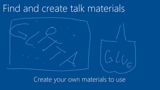 Find and create talk materials
Create your own materials to use
 