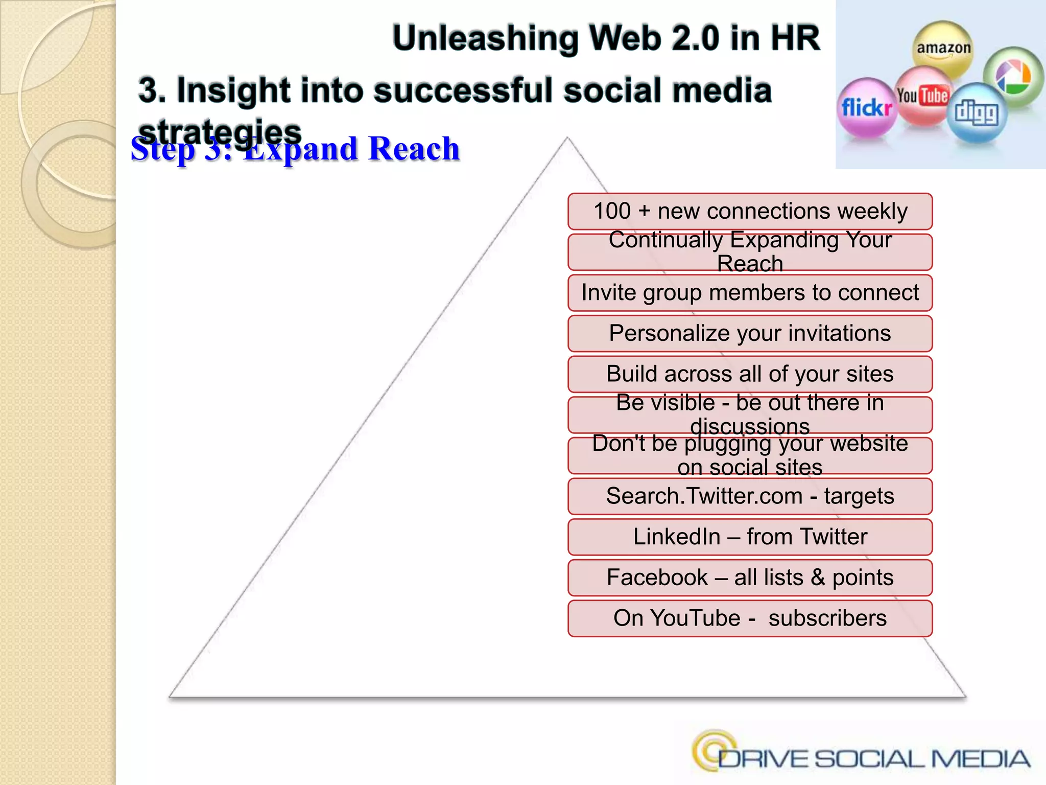Unleashing Web 2.0 in HR3. Insight into successful social media strategiesStep 3: Expand Reach