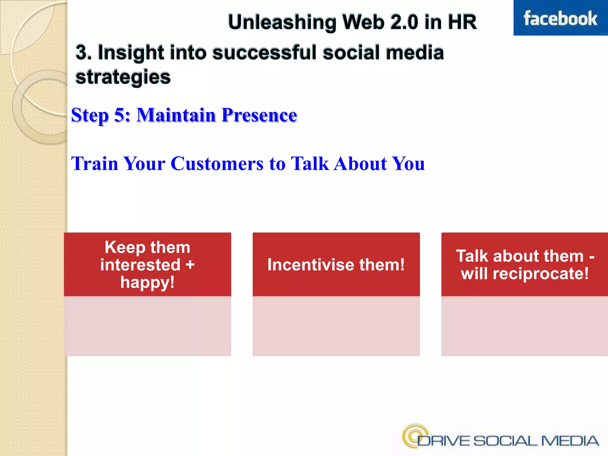 Unleashing Web 2.0 in HR3. Insight into successful social media strategiesStep 5: Maintain PresenceBe Consistent!