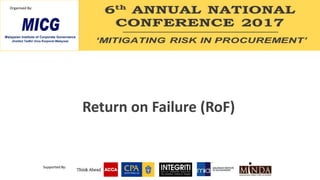 Measuring your Return on Failure (RoF) - Vital for Sustainability | PPT