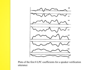 Plots of the first 8 LPC coefficients for a speaker verification 
utterance 
 