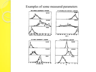 Examples of some measured parameters 
 