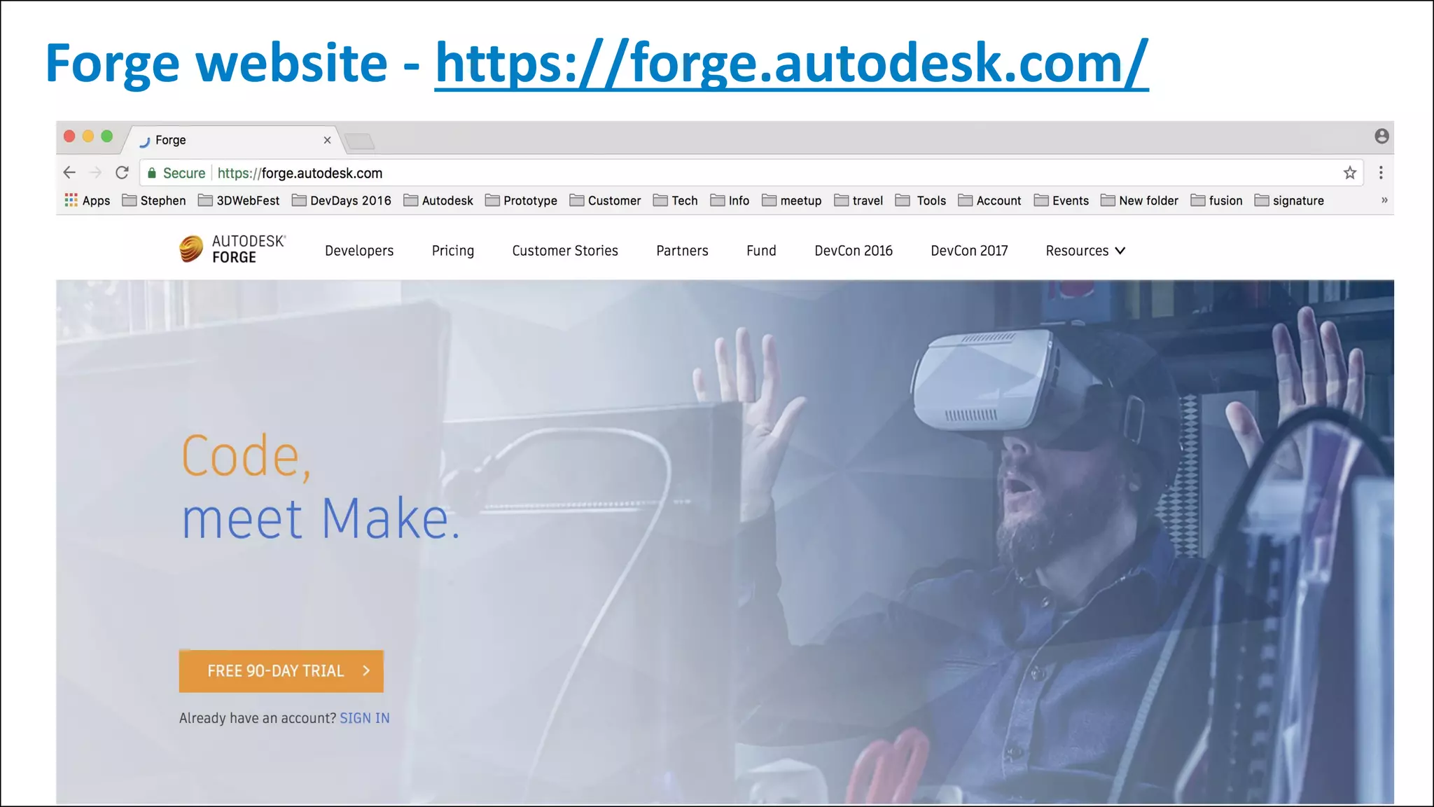 Forge website - https://forge.autodesk.com/
 