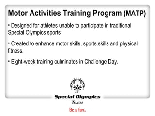 Motor Activity Training Program Speakers Bureau Training | PPT
