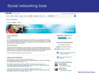 Social networking tools




                          Business Sherpa Group
 