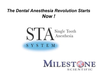 The Dental Anesthesia Revolution Starts  Now ! 