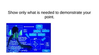 Show only what is needed to demonstrate your
point.
 