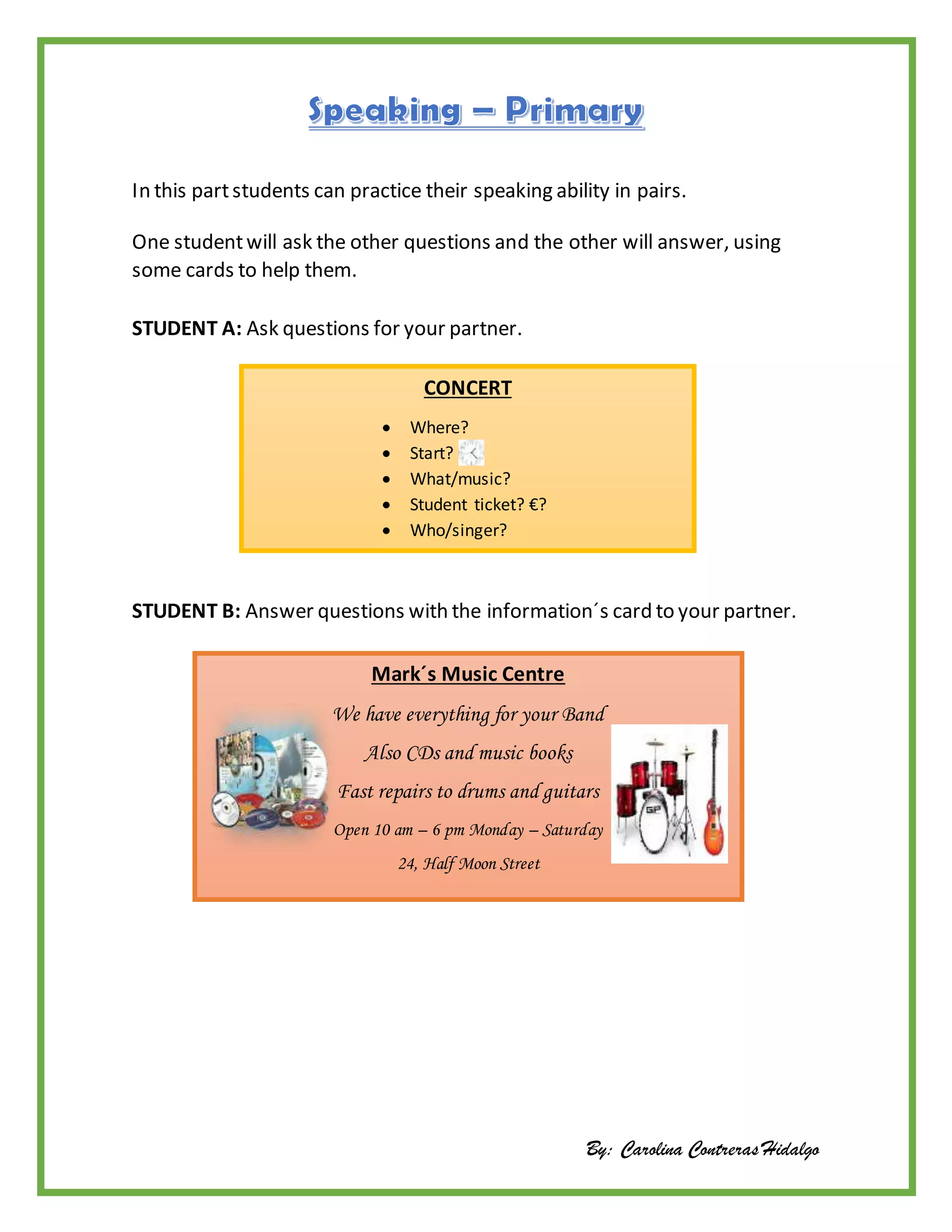 Speaking primary | PDF