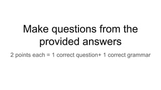 warm up class speaking | PPTX | Education