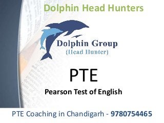 Dolphin Head Hunters
PTE Coaching in Chandigarh - 9780754465
PTE
Pearson Test of English
 
