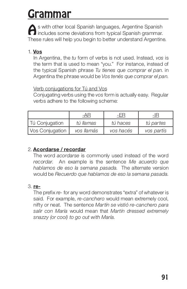 speaking argento argentine spanish dictionary book preview
