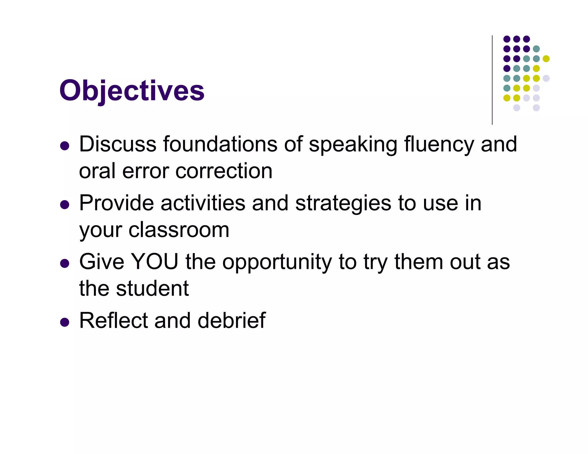 Speaking fluency