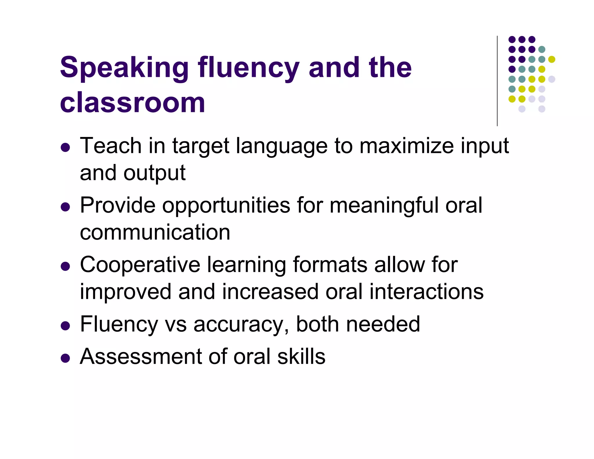 Speaking fluency