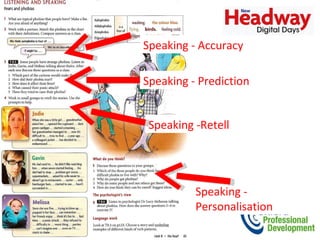 Speaking - Accuracy Speaking - Prediction Speaking -Retell Speaking - Personalisation 
