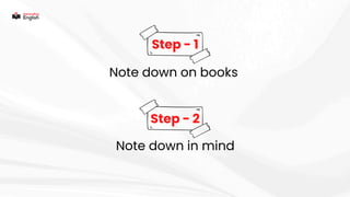Speaking Tips for students( Note Taking) | PDF