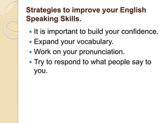Speaking skills in English | PPTX