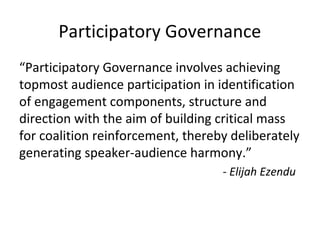 IWFC to H to I Alliance
Complex Megastructure
Megastructure
MB MB
Source: Elijah Ezendu, Networking
 