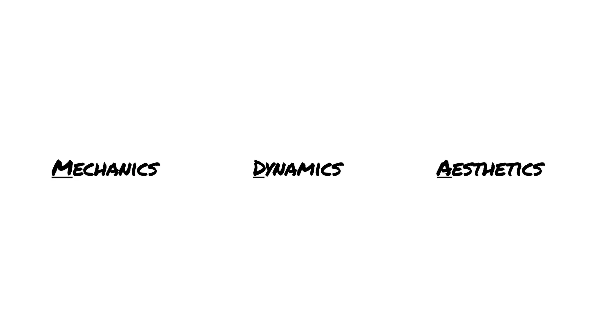 Mechanics Dynamics Aesthetics
 