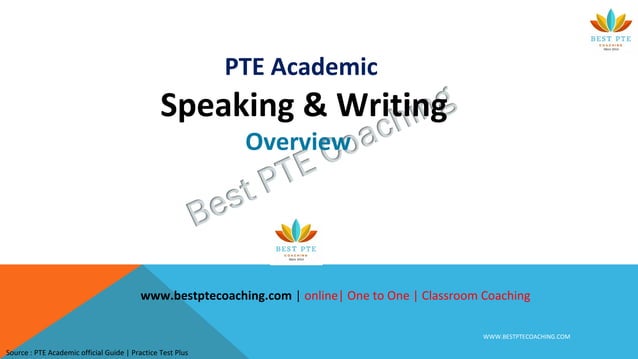 PTE Exam Speaking & Writing Overview | PPT | Educational Assessment ...