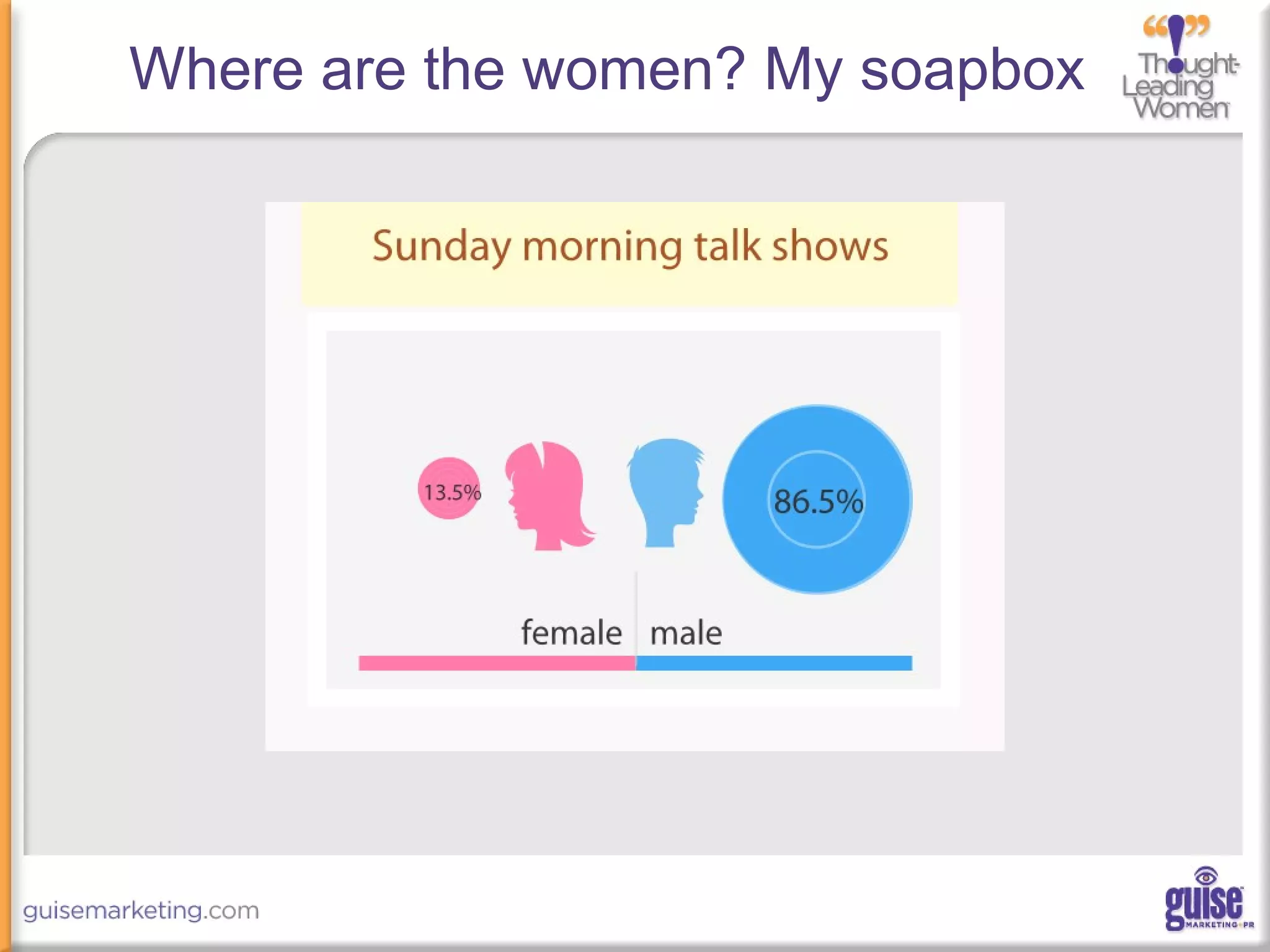 Where are the women? My soapbox
 