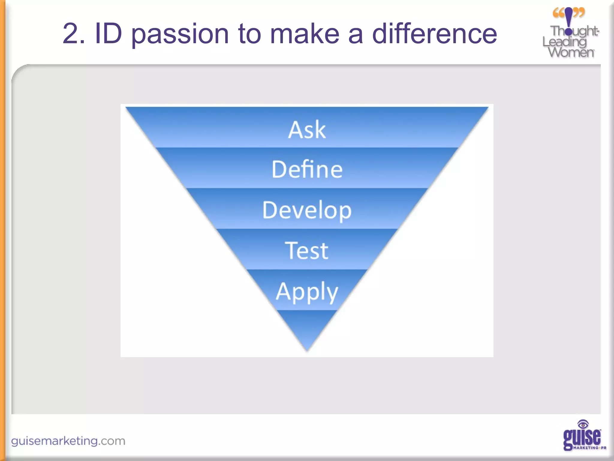 2. ID passion to make a difference
 