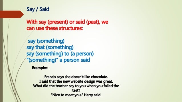 Say Vs Tell Said Vs Told Woodward English