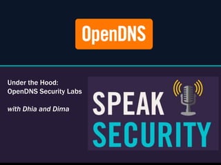 1_Title (1)
Under the Hood:
OpenDNS Security Labs
with Dhia and Dima

 