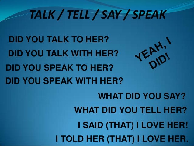 Speak Talk Say Tell