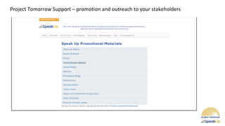 Project Tomorrow Support – promotion and outreach to your stakeholders
 